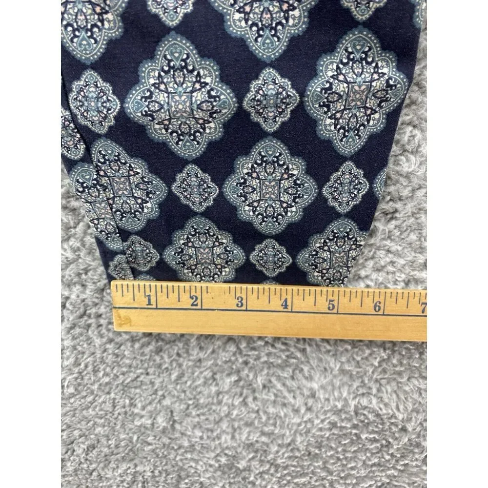 ANN TAYLOR Womens Casual Pocket Pants Navy Blue Geometric Straight Leg Blue Sz 4